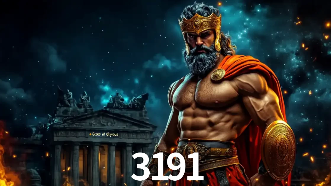 O poderoso Zeus do jogo de slot Gates of Olympus em frente ao seu templo, pronto para lançar multiplicadores divinos e prêmios épicos no cassino online 3191.